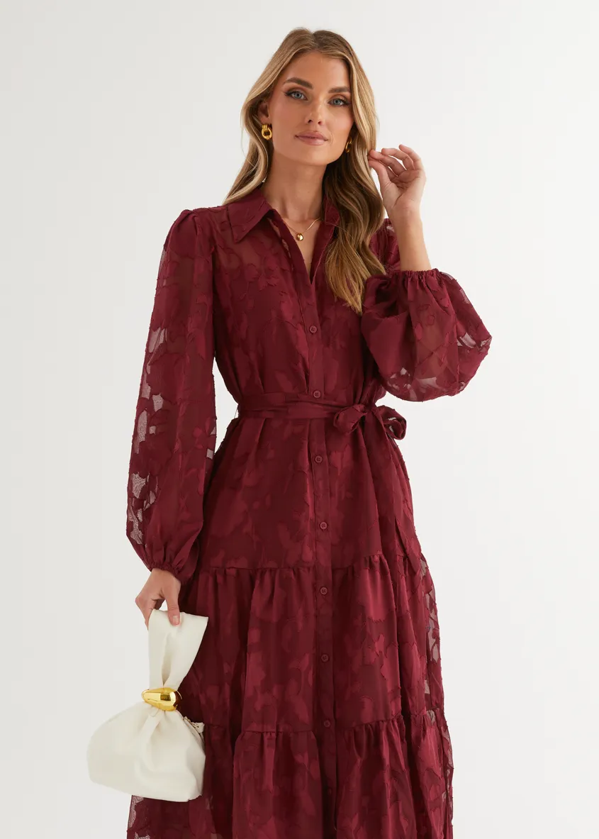Lucinda Maxi Dress - Burgundy sold by Gingham & Heels product image thumbnail 2