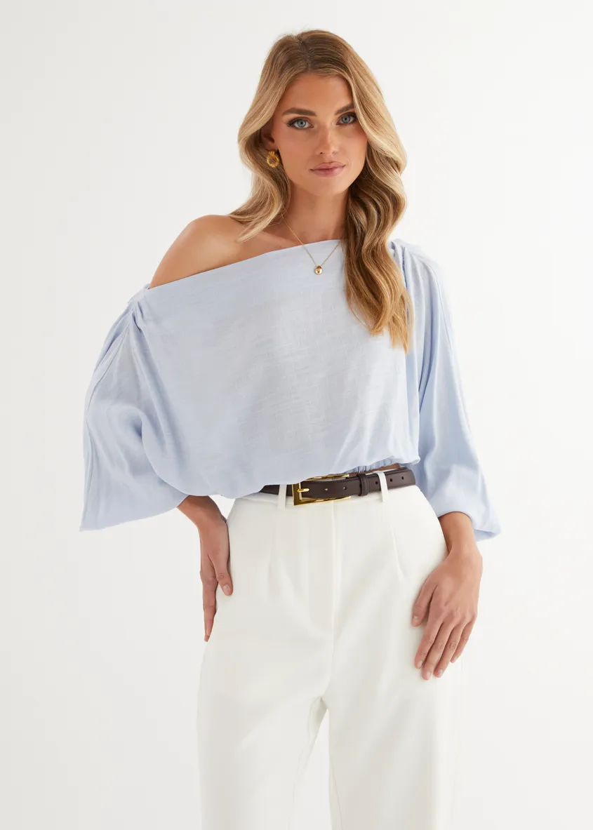 Marlowe Drop Shoulder Top - Light Blue sold by Gingham & Heels product image thumbnail 3