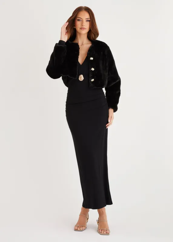 Amelita Cropped Jacket - Black sold by Gingham & Heels