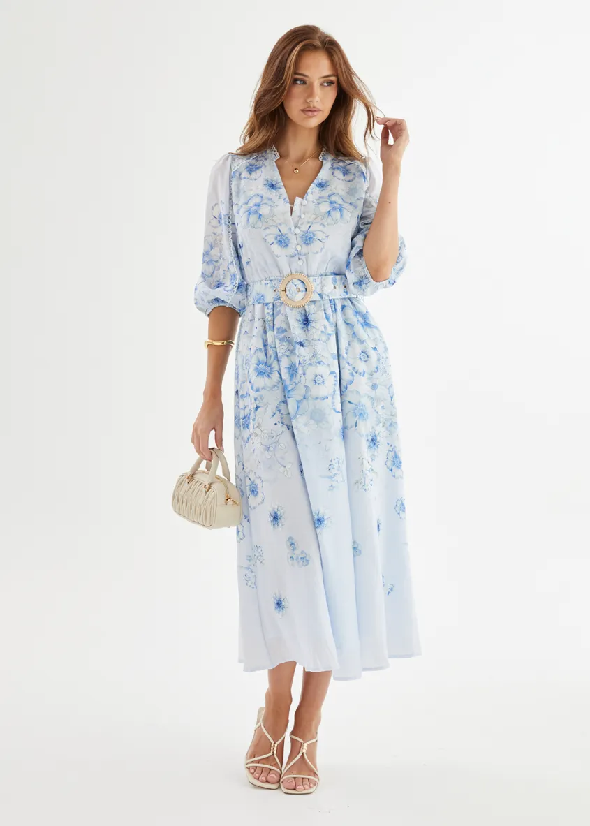 Lani Maxi Dress - Blue Flowers sold by Gingham & Heels product image thumbnail 2