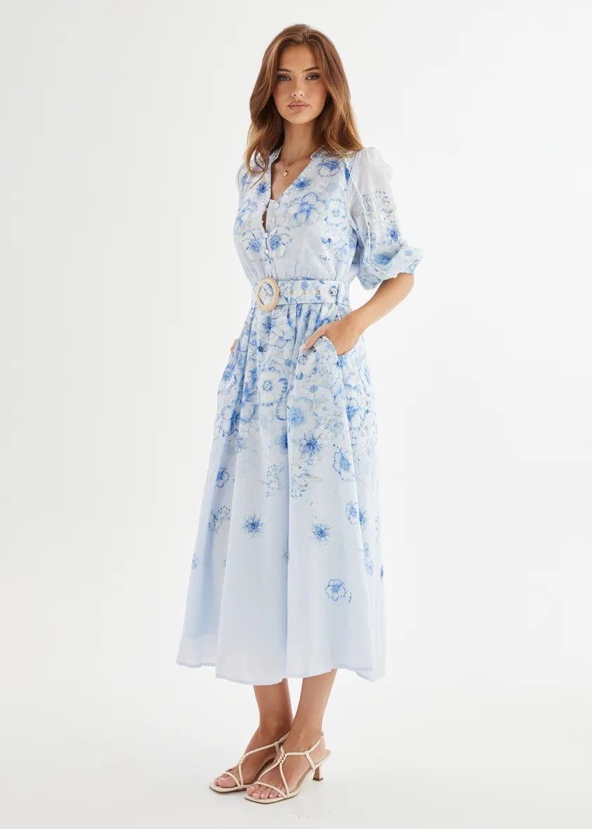 Lani Maxi Dress - Blue Flowers sold by Gingham & Heels product image thumbnail 5