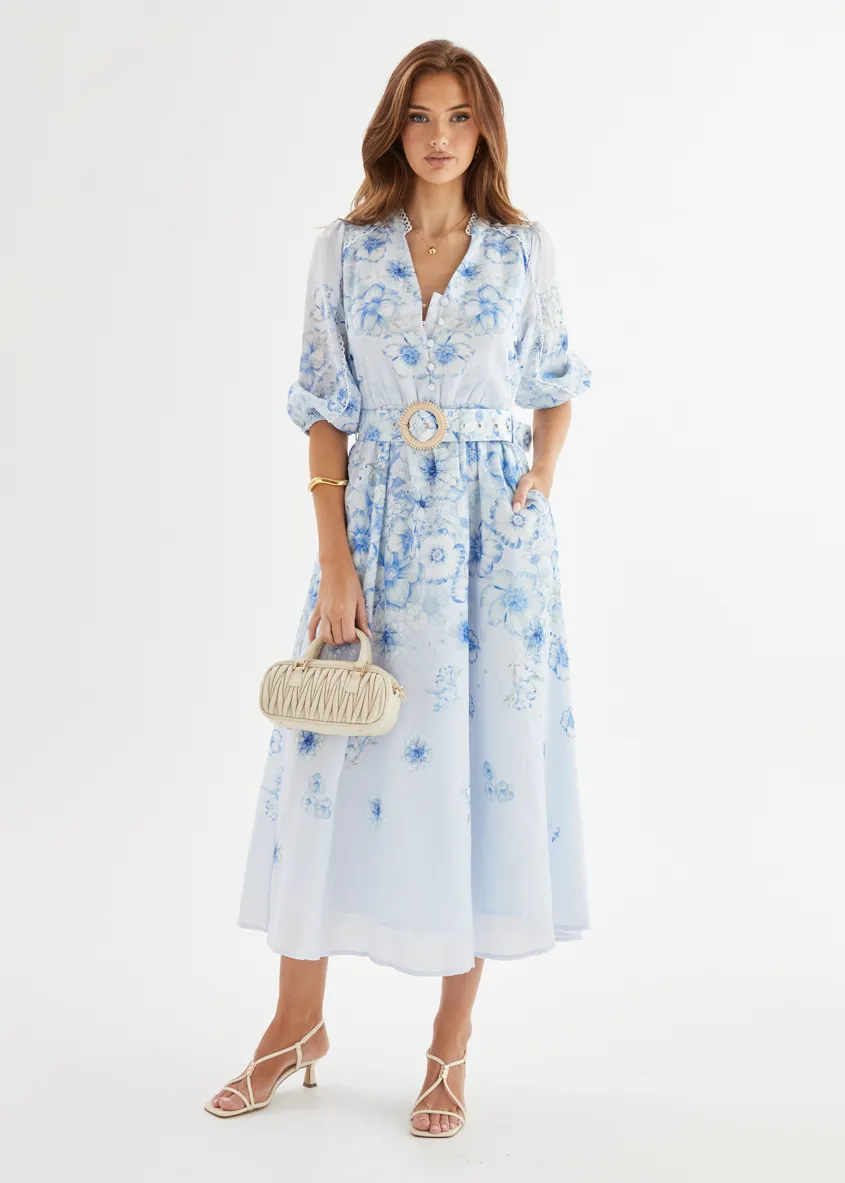 Lani Maxi Dress - Blue Flowers sold by Gingham & Heels product image thumbnail 4