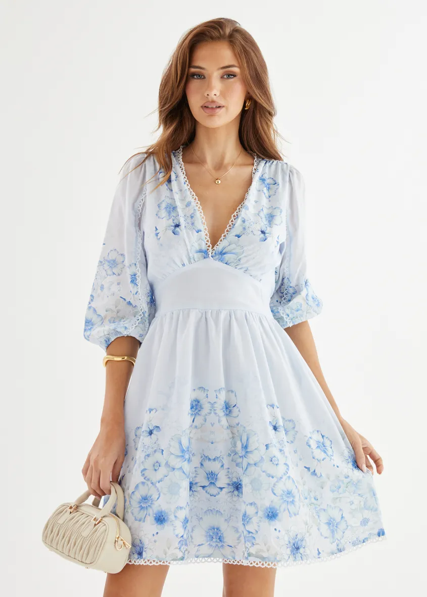 Layla Dress - Blue Flowers sold by Gingham & Heels