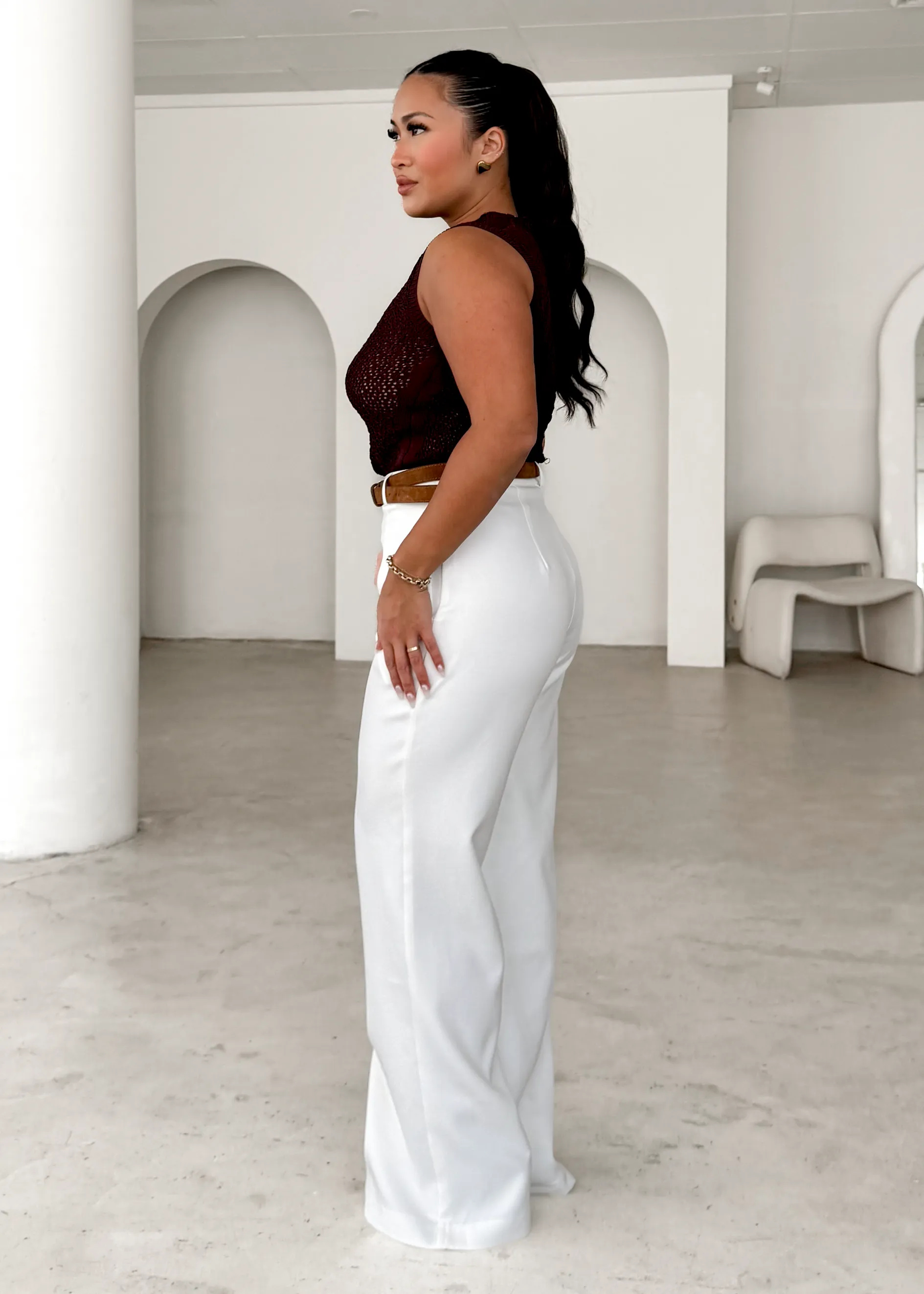 Addie Knit Top - Chocolate sold by Gingham & Heels product image thumbnail 4