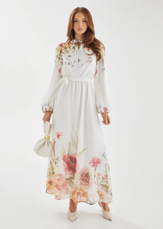 Tracie Maxi Dress - White Garden sold by Gingham & Heels