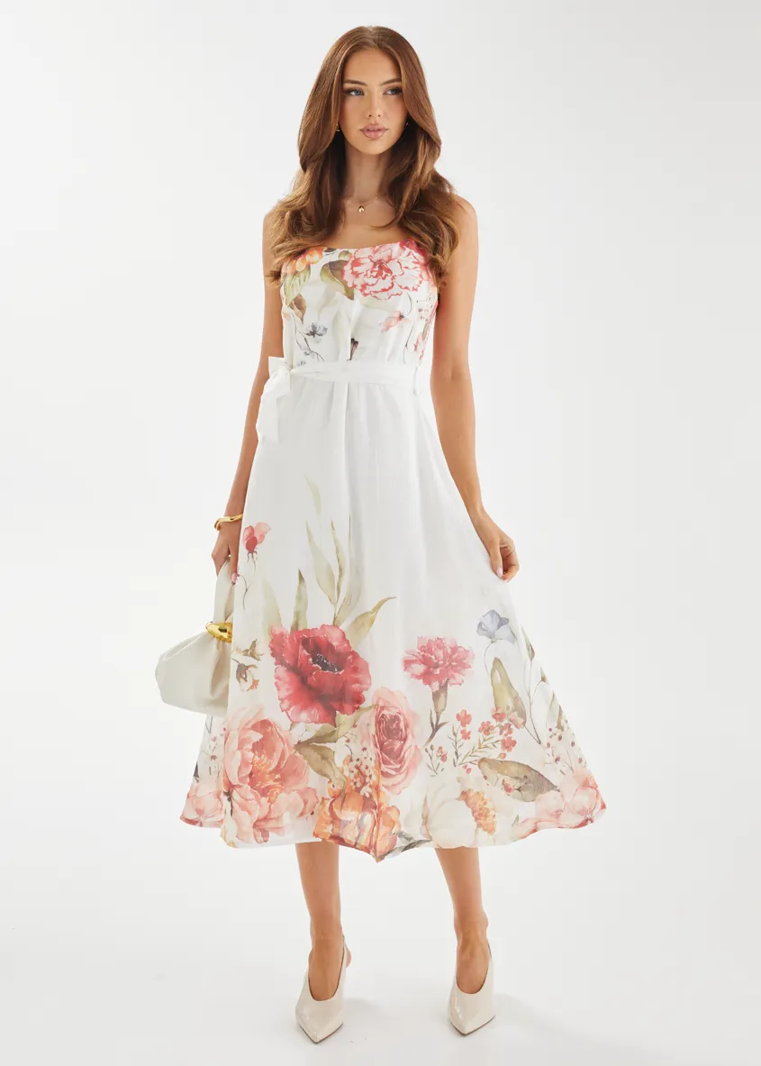 Andrea Midi Dress - White Garden sold by Gingham & Heels product image thumbnail 3