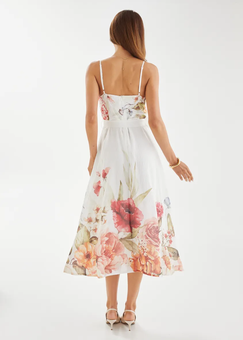 Andrea Midi Dress - White Garden sold by Gingham & Heels product image thumbnail 5