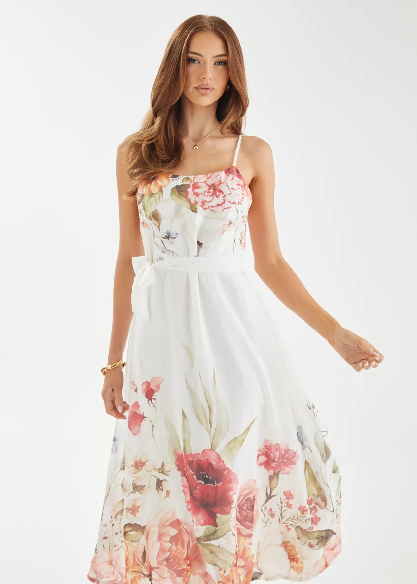Andrea Midi Dress - White Garden sold by Gingham & Heels product image thumbnail 2