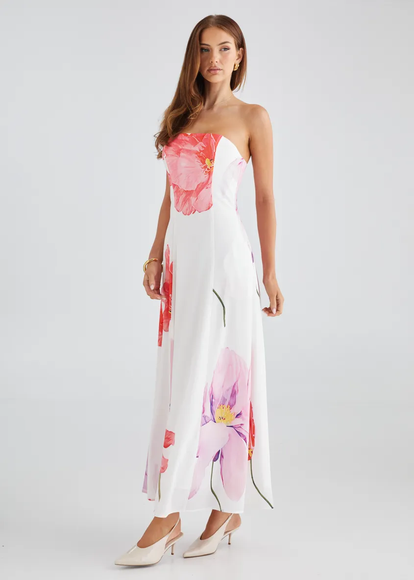 Jayde Strapless Maxi Dress - Pink Flowers sold by Gingham & Heels product image thumbnail 5