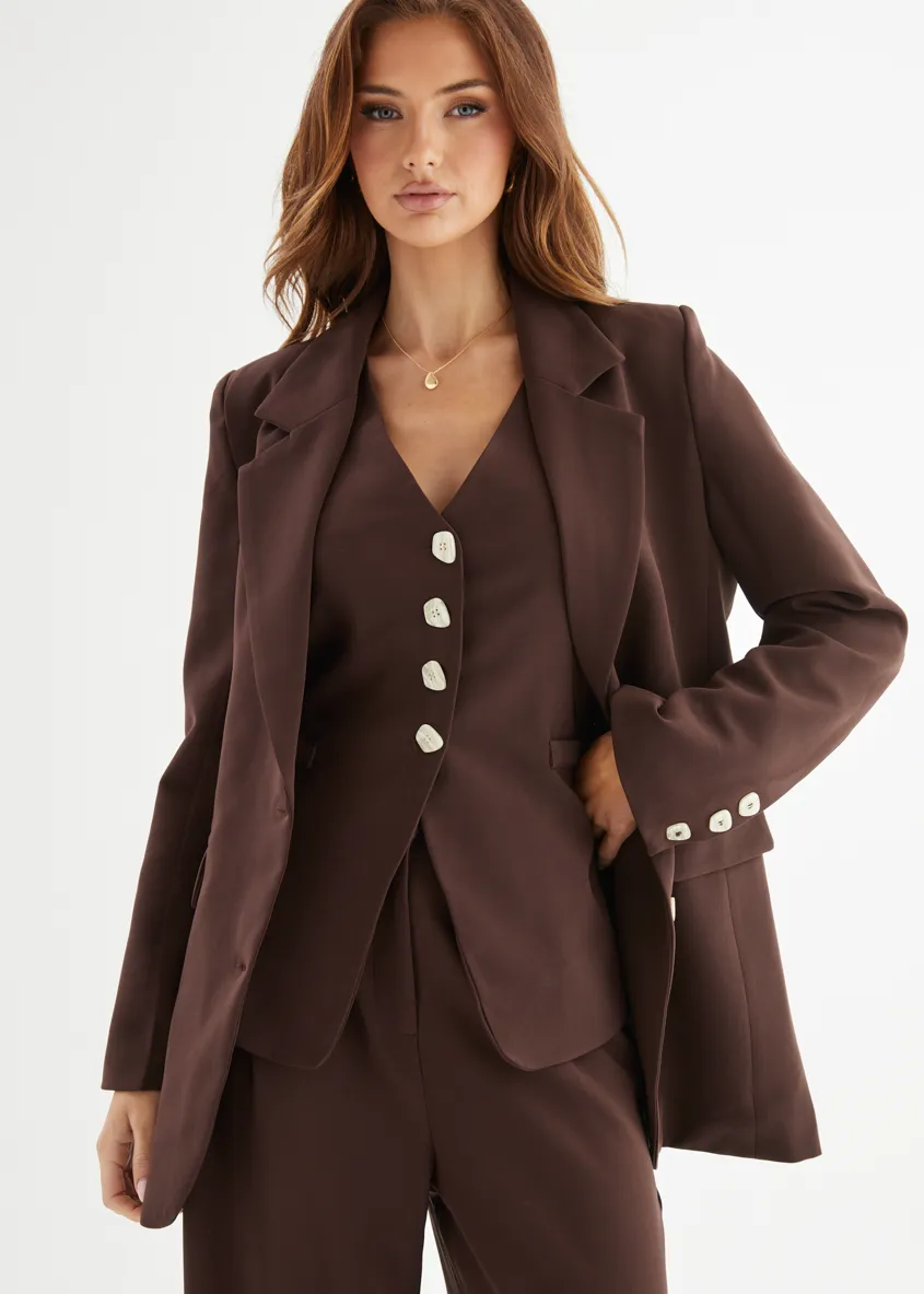 Sloane Blazer - Espresso sold by Gingham & Heels product image thumbnail 3