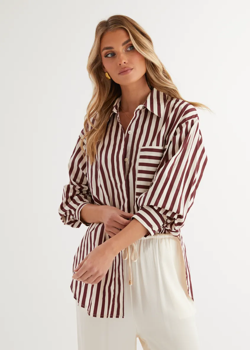Lola Shirt - Berry Stripe sold by Gingham & Heels product image thumbnail 3