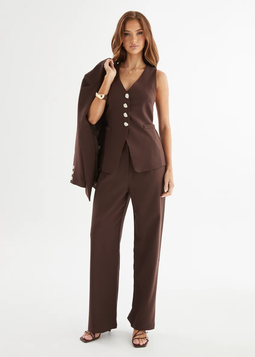 Sloane Pants - Espresso sold by Gingham & Heels product image thumbnail 3