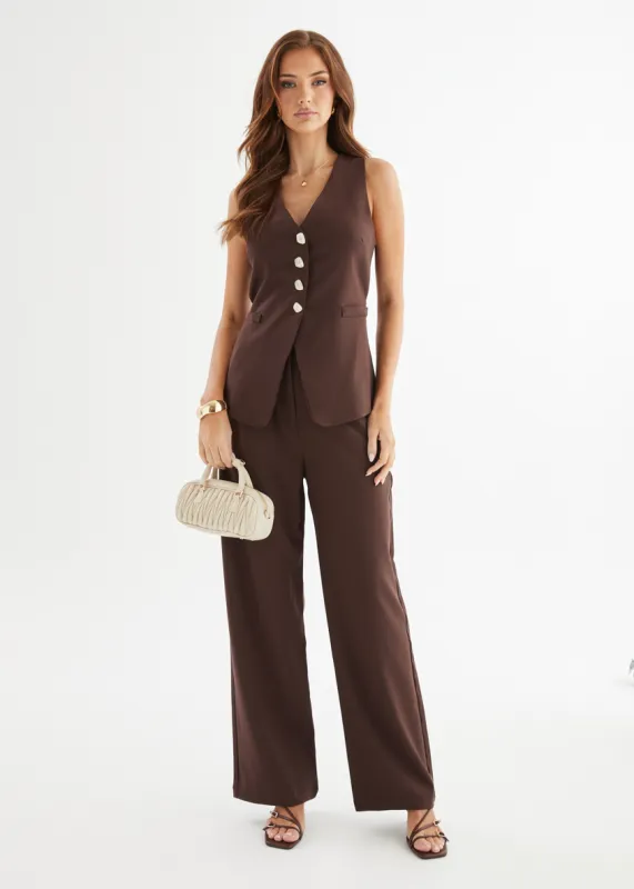 Sloane Pants - Espresso made by Gingham & Heels