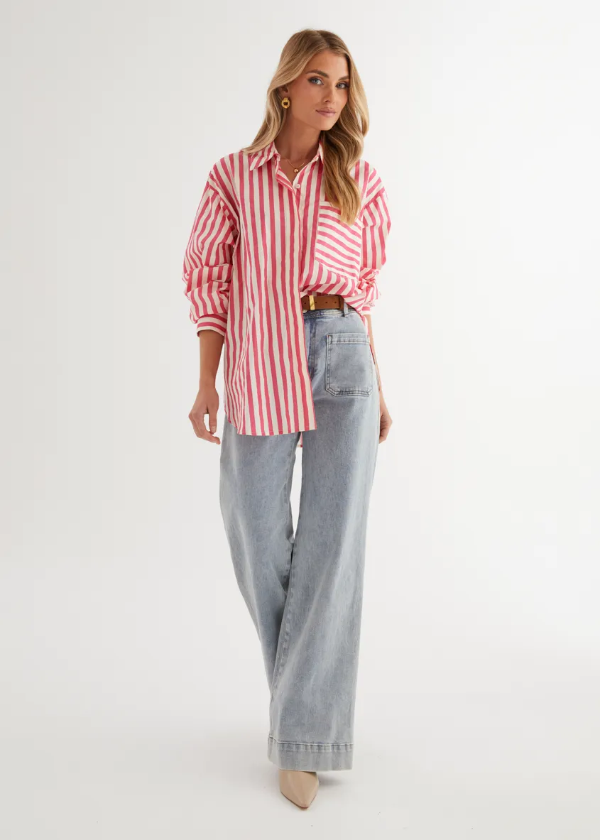 Lola Shirt - Pink Stripe sold by Gingham & Heels product image thumbnail 5