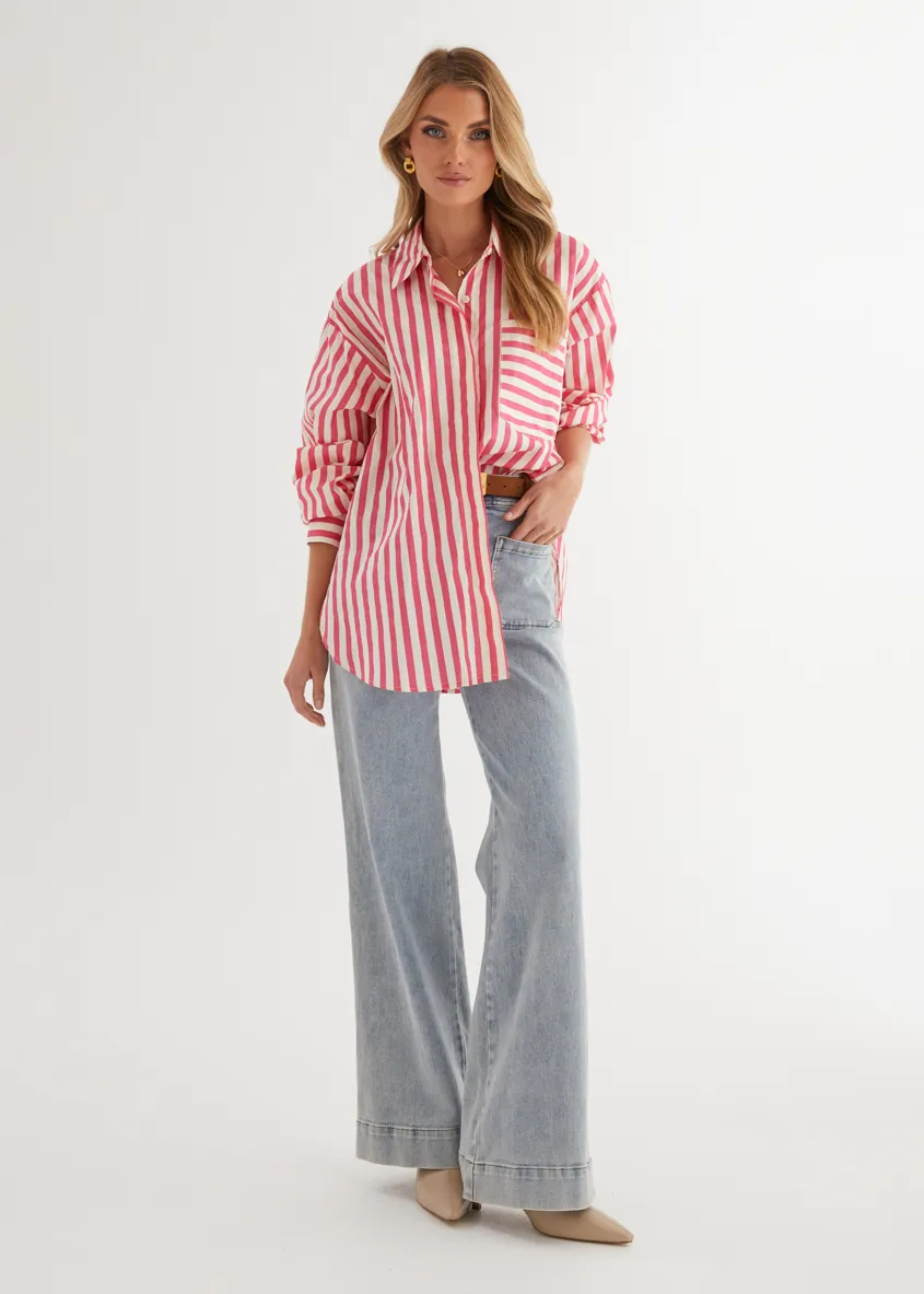 Lola Shirt - Pink Stripe sold by Gingham & Heels product image thumbnail 4