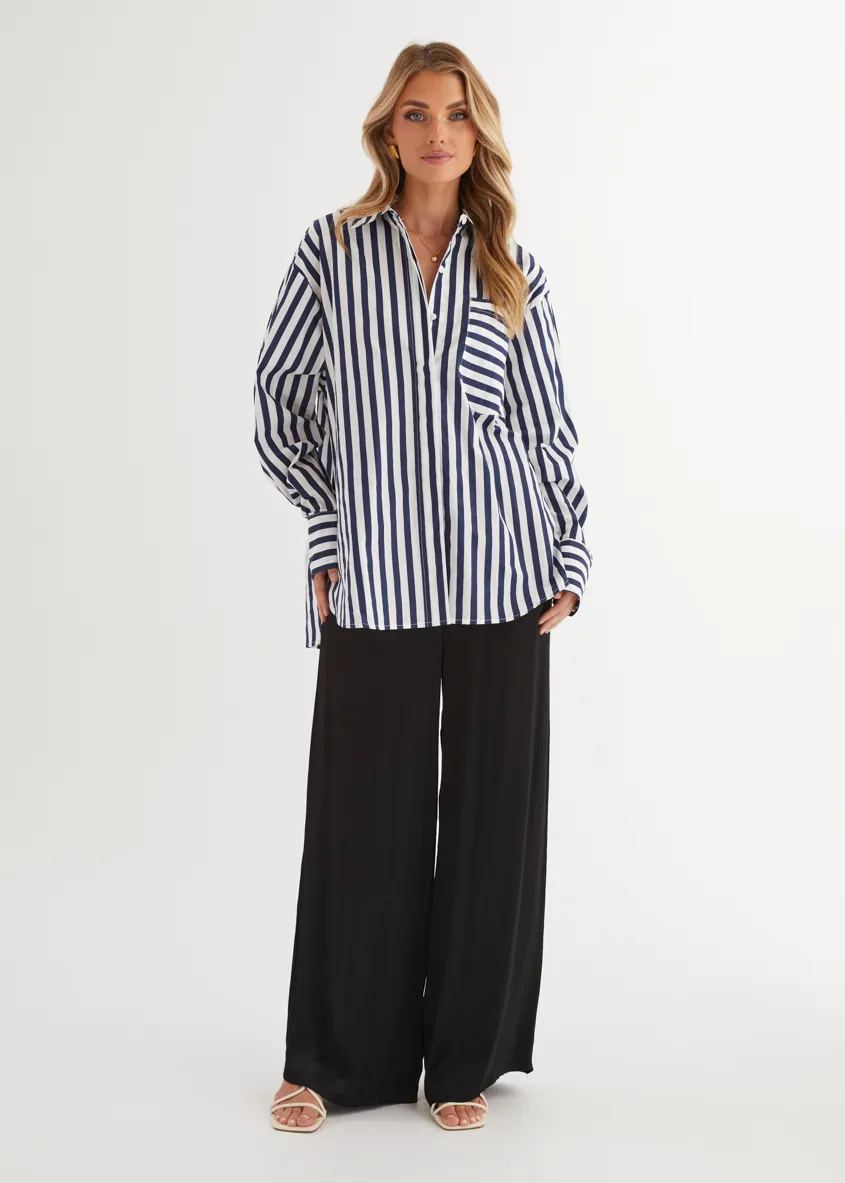 Lola Shirt - Navy Stripe sold by Gingham & Heels product image thumbnail 5