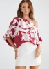 Maui Off Shoulder Top - Ruby Floral sold by Gingham & Heels