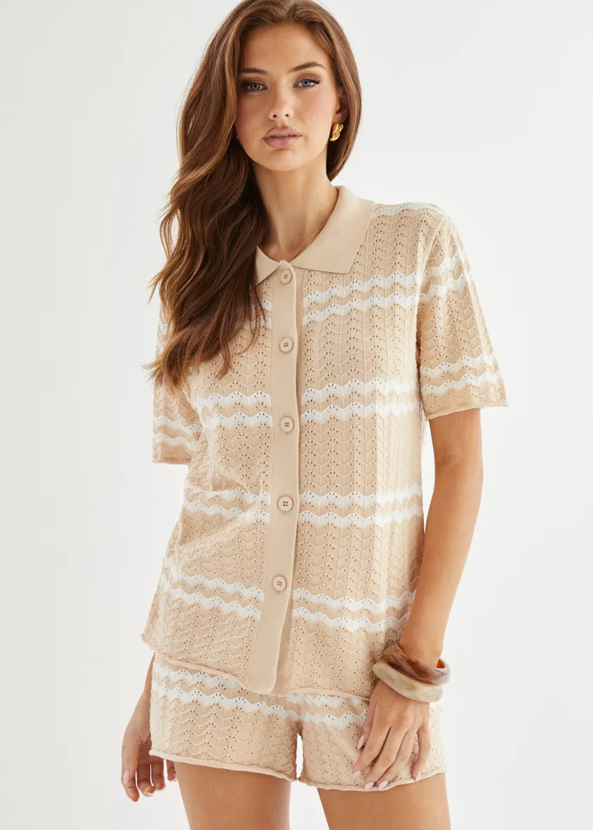 Mallorca Knit Top - Sand Stripe sold by Gingham & Heels product image thumbnail 3