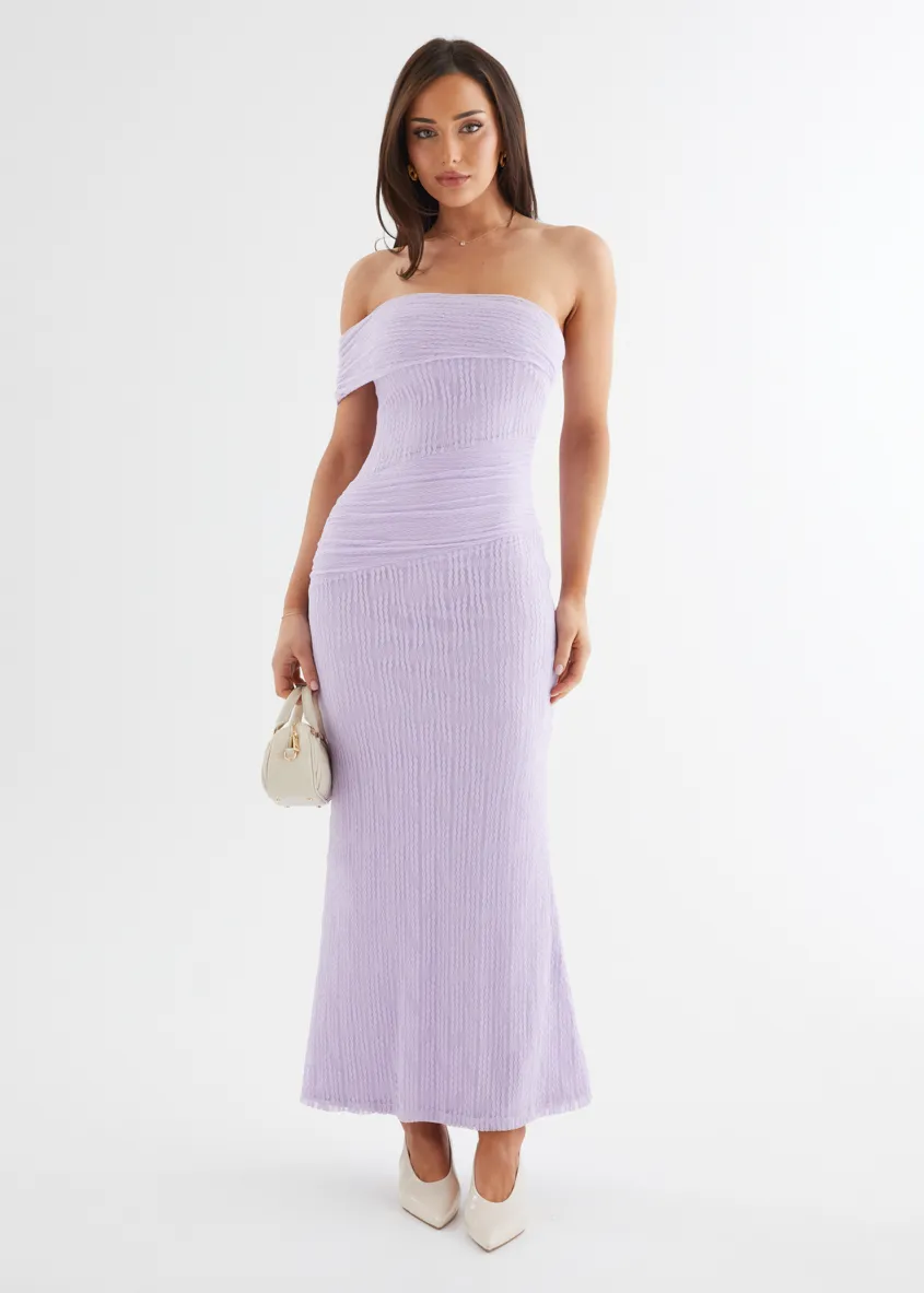 Allina Mesh Maxi Dress - Lilac Lace sold by Gingham & Heels product image thumbnail 3