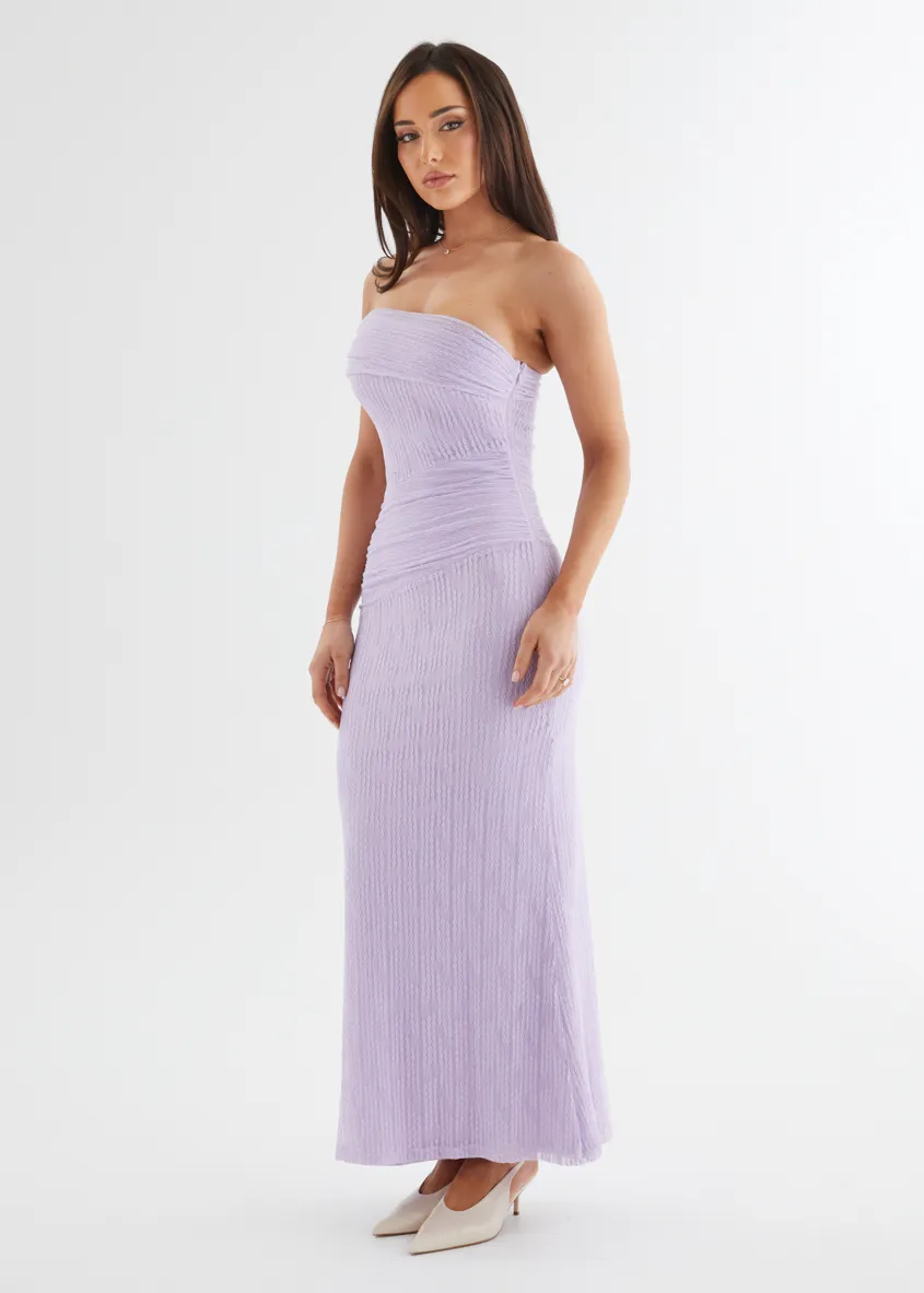 Allina Mesh Maxi Dress - Lilac Lace sold by Gingham & Heels product image thumbnail 4