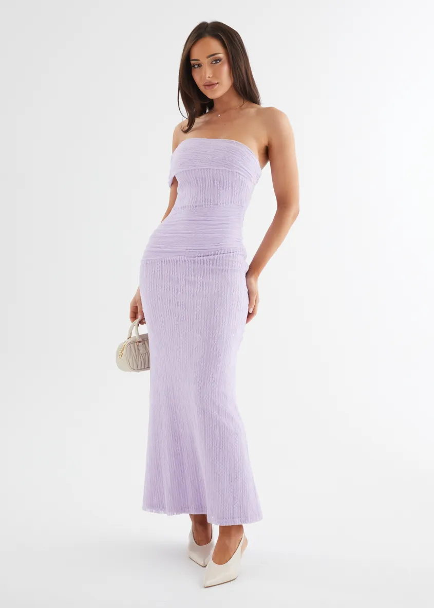 Allina Mesh Maxi Dress - Lilac Lace sold by Gingham & Heels product image thumbnail 5