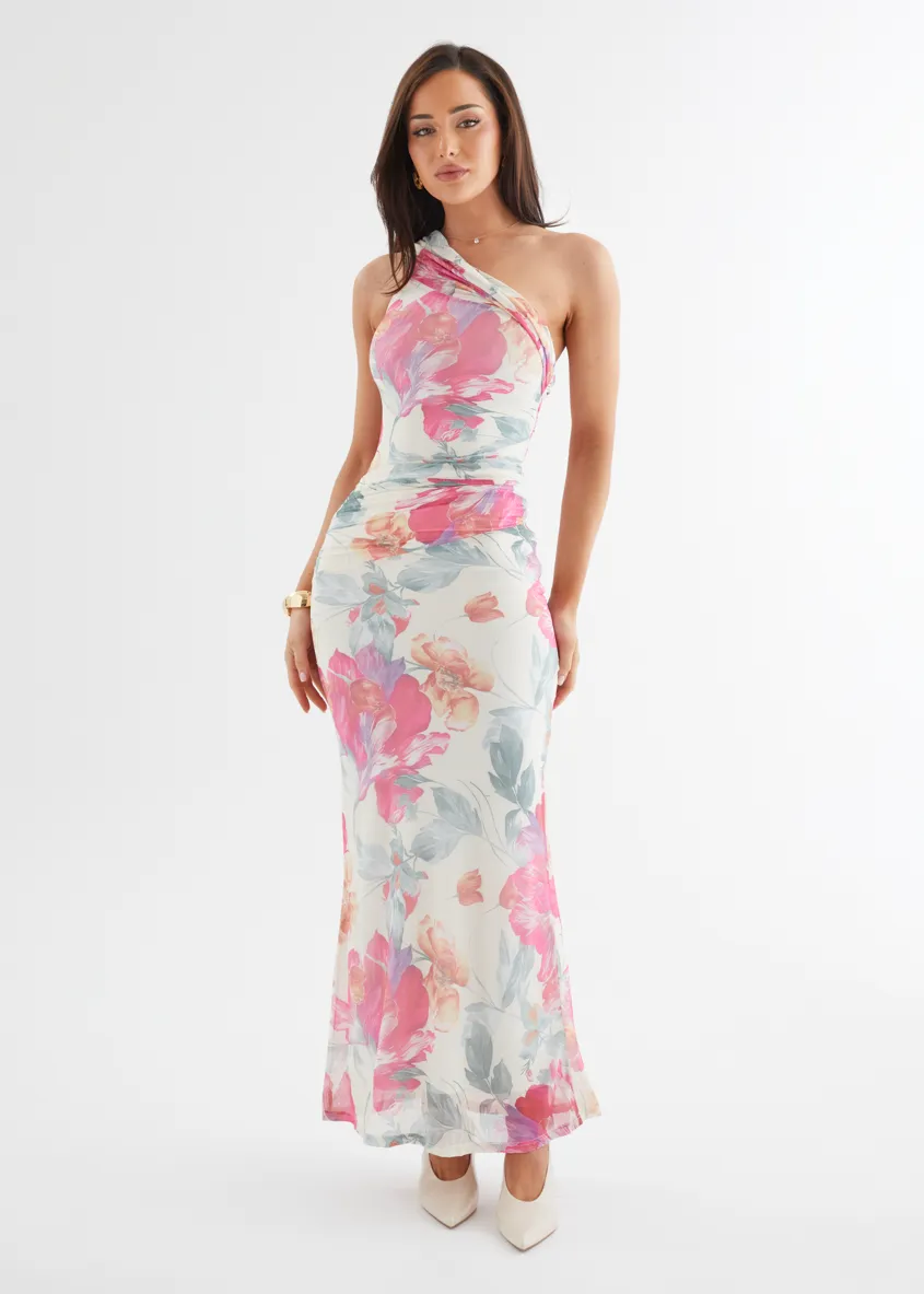 Allina Mesh Maxi Dress - Vanilla Floral sold by Gingham & Heels product image thumbnail 2