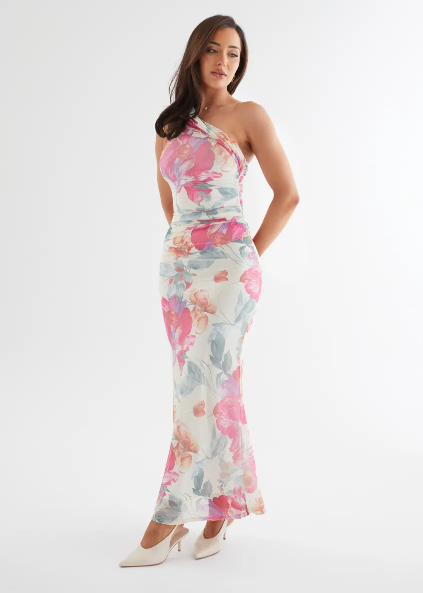 Allina Mesh Maxi Dress - Vanilla Floral sold by Gingham & Heels product image thumbnail 3
