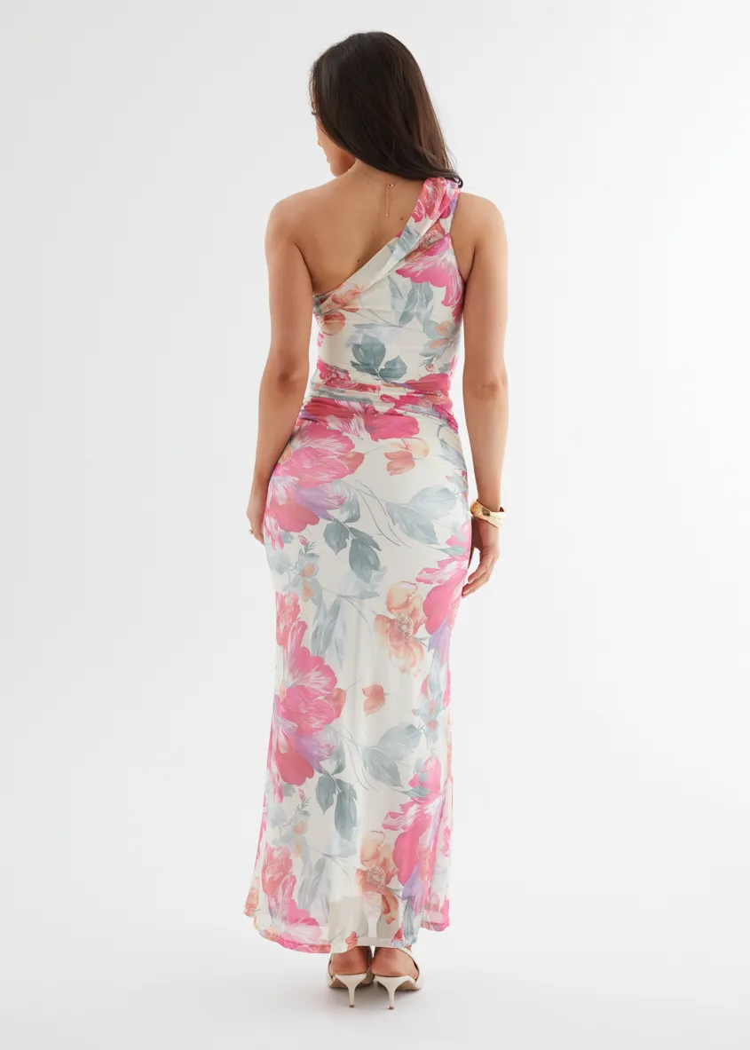 Allina Mesh Maxi Dress - Vanilla Floral sold by Gingham & Heels product image thumbnail 5