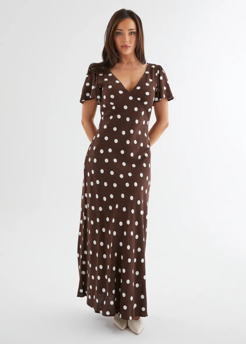 Nadia Maxi Dress - Choc Polka sold by Gingham & Heels product image thumbnail 5