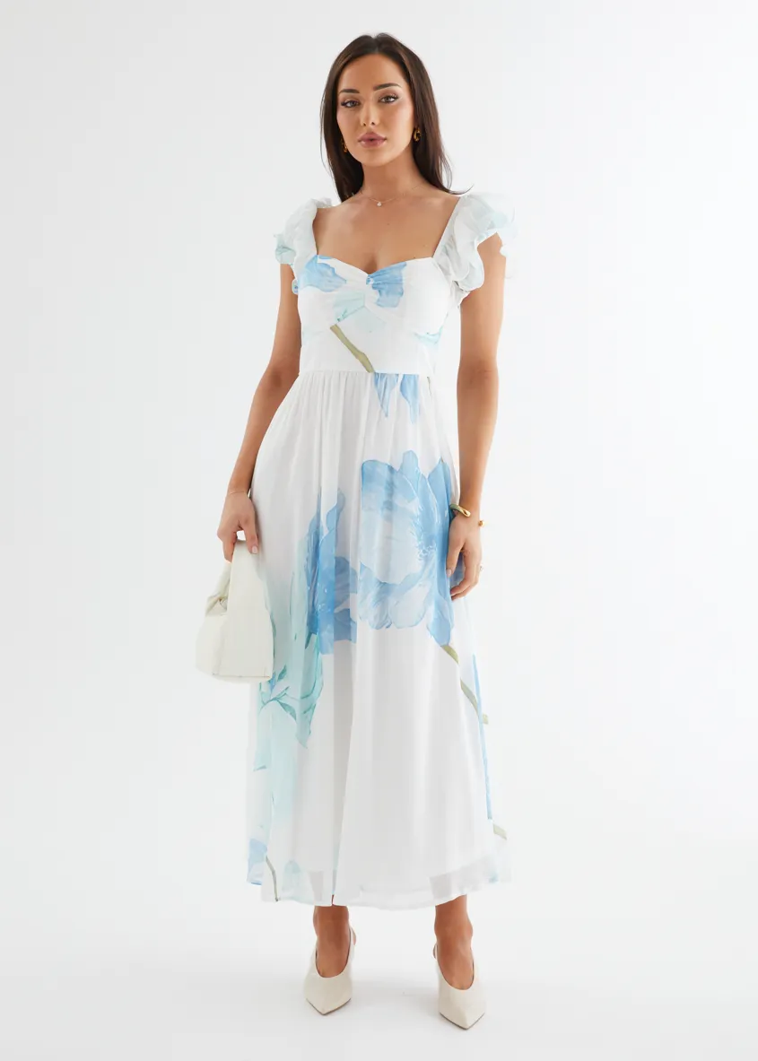 Nahla Maxi Dress - Blue Wildflower sold by Gingham & Heels product image thumbnail 4