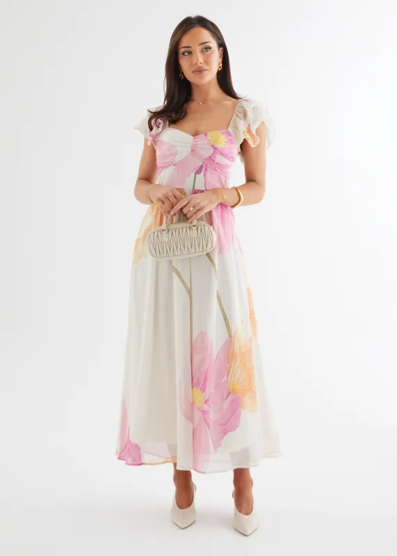 Nahla Maxi Dress - Pink Wildflower sold by Gingham & Heels