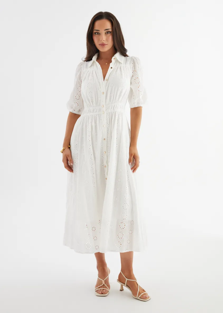 Eryn Midi Dress - White Anglaise sold by Gingham & Heels product image thumbnail 5