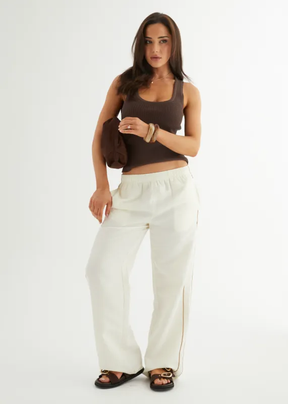 Taite Pants - Off White sold by Gingham & Heels