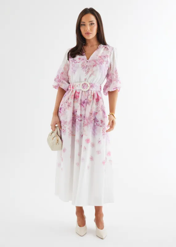 Lani Maxi Dress - Pink Flowers sold by Gingham & Heels