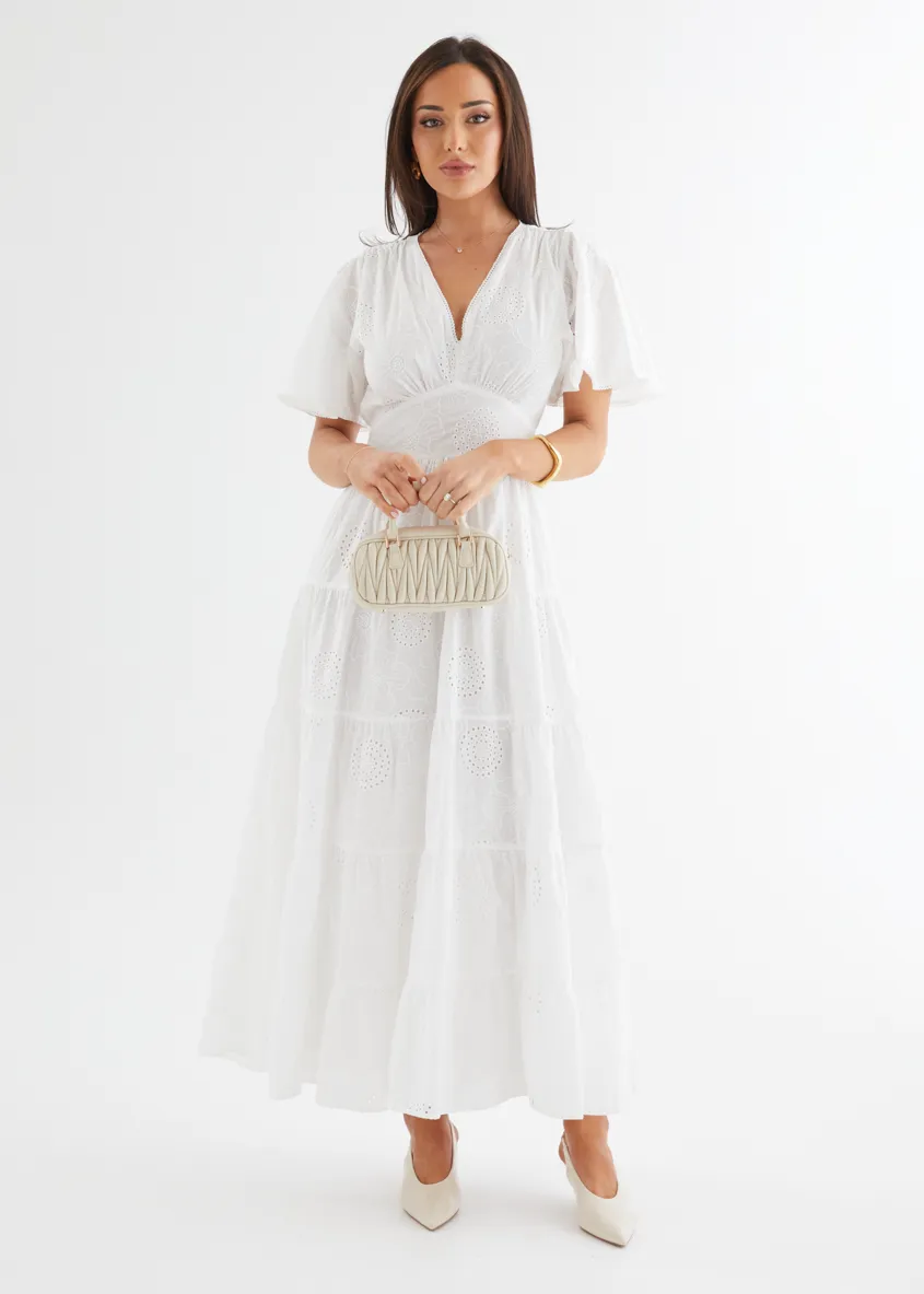 Alexa Maxi Dress - Off White sold by Gingham & Heels