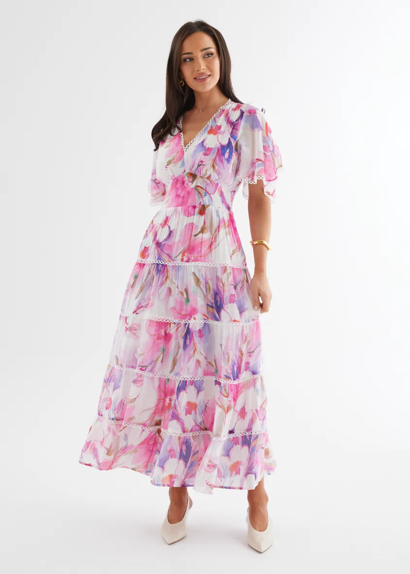 Tillie Maxi Dress - Pink Bouquet sold by Gingham & Heels