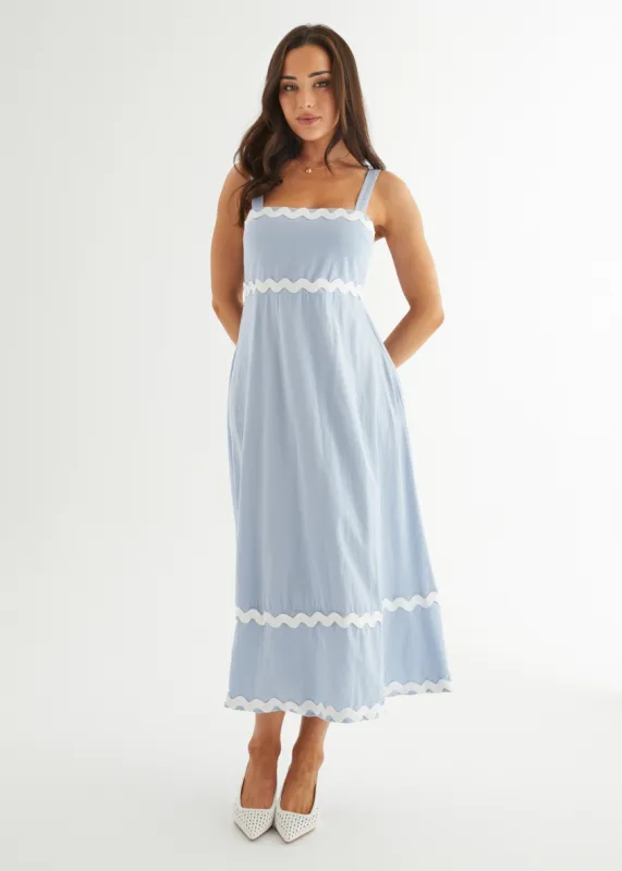 Vanya Maxi Dress - Blue sold by Gingham & Heels
