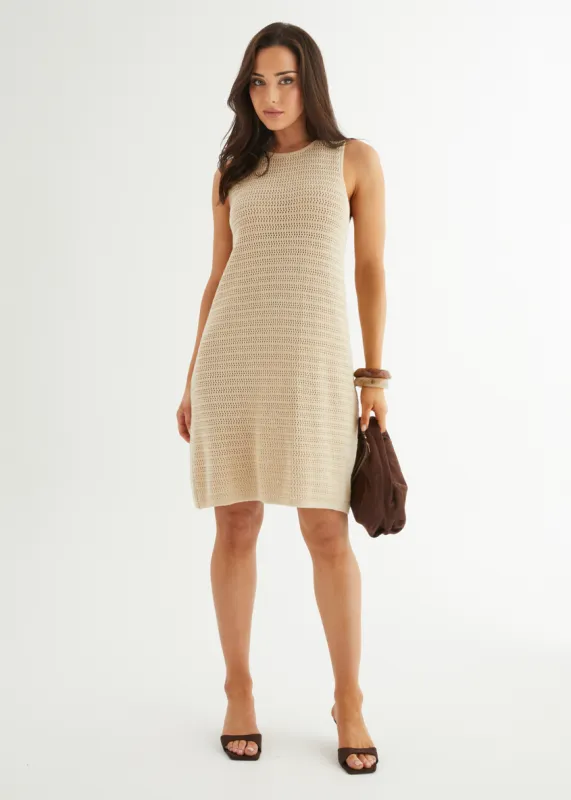 Kerena Knit Dress - Natural sold by Gingham & Heels