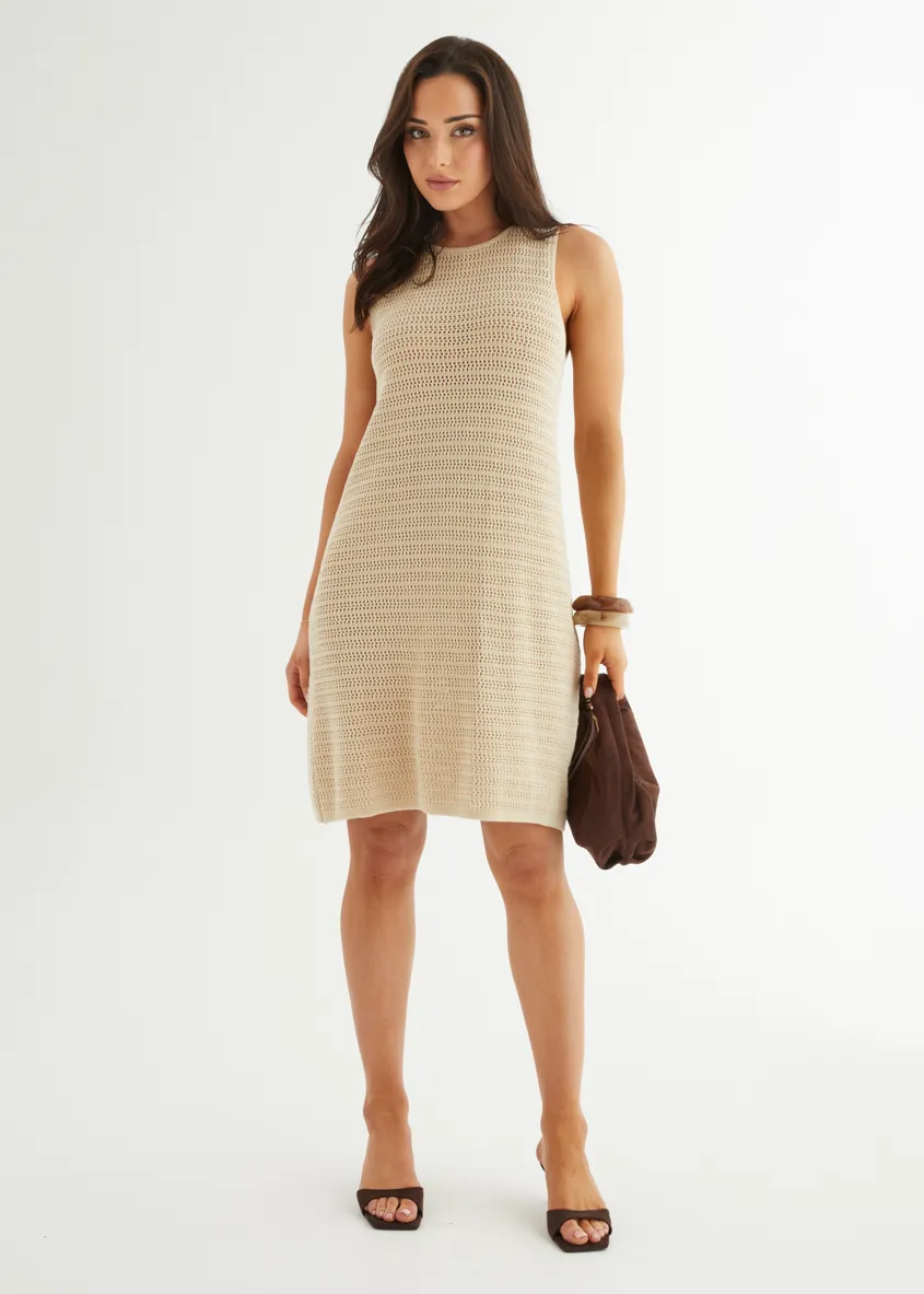 Kerena Knit Dress - Natural sold by Gingham & Heels