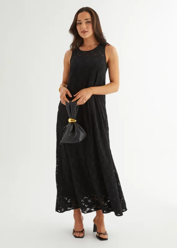 Aneika Lace Maxi Dress - Black sold by Gingham & Heels
