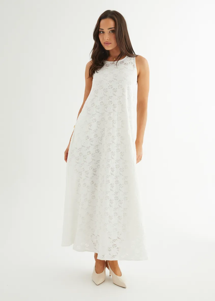Aneika Lace Maxi Dress - White sold by Gingham & Heels product image thumbnail 4
