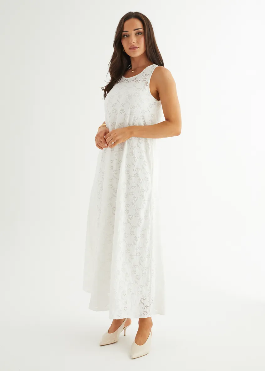 Aneika Lace Maxi Dress - White sold by Gingham & Heels product image thumbnail 5