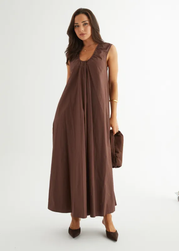 Casandra Maxi Dress - Chocolate sold by Gingham & Heels