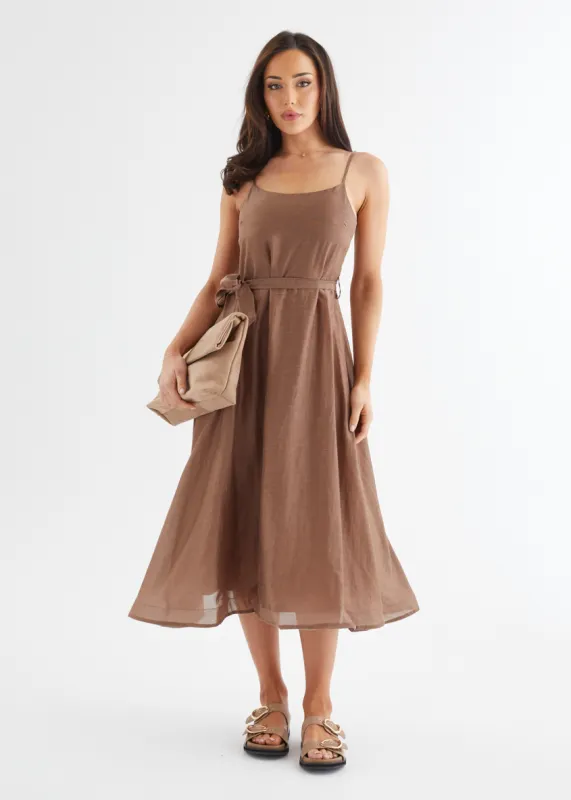 Andrea Midi Dress - Chocolate sold by Gingham & Heels