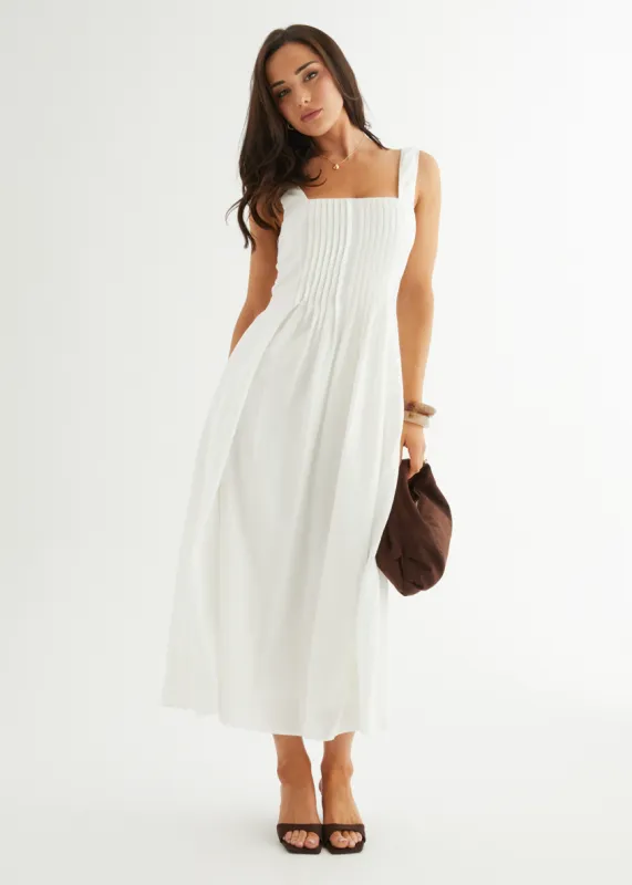 Neishia Midi Dress - Off White sold by Gingham & Heels