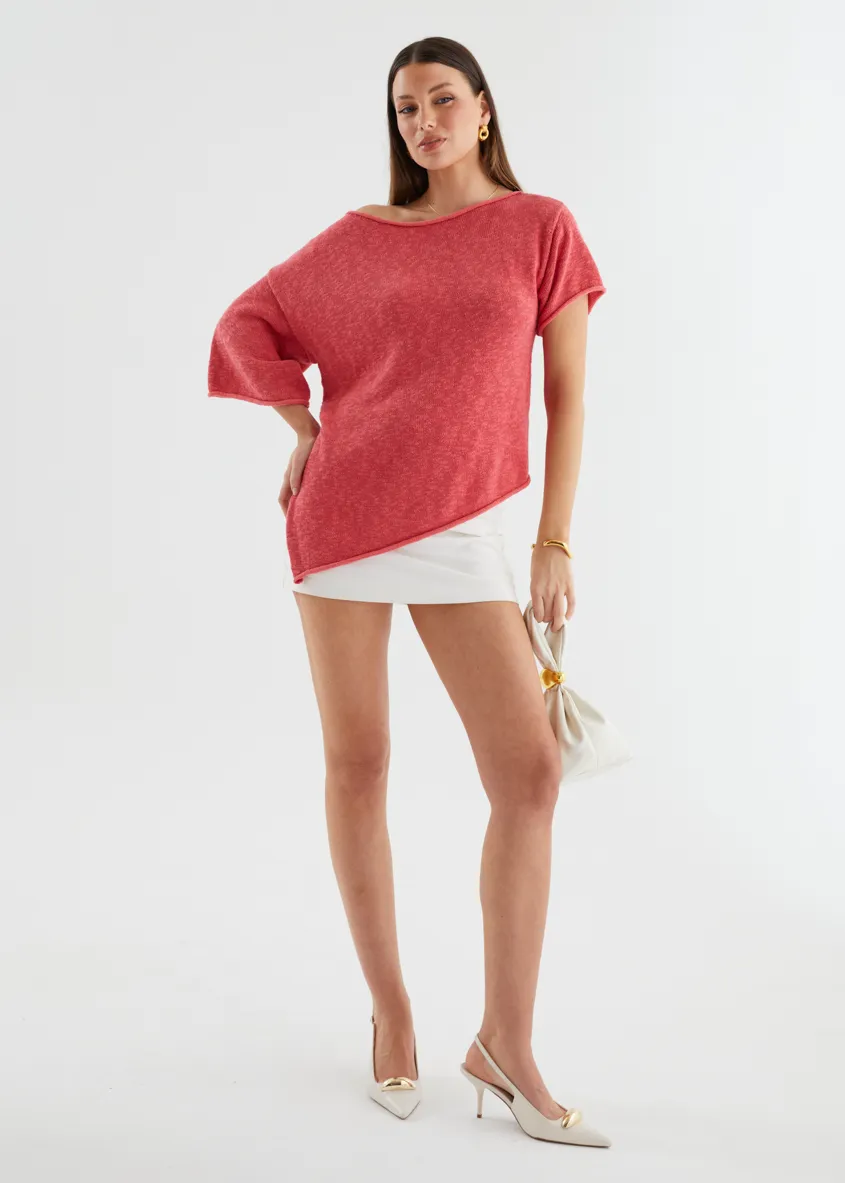 Elea Drop Shoulder Knit Top - Watermelon sold by Gingham & Heels product image thumbnail 5