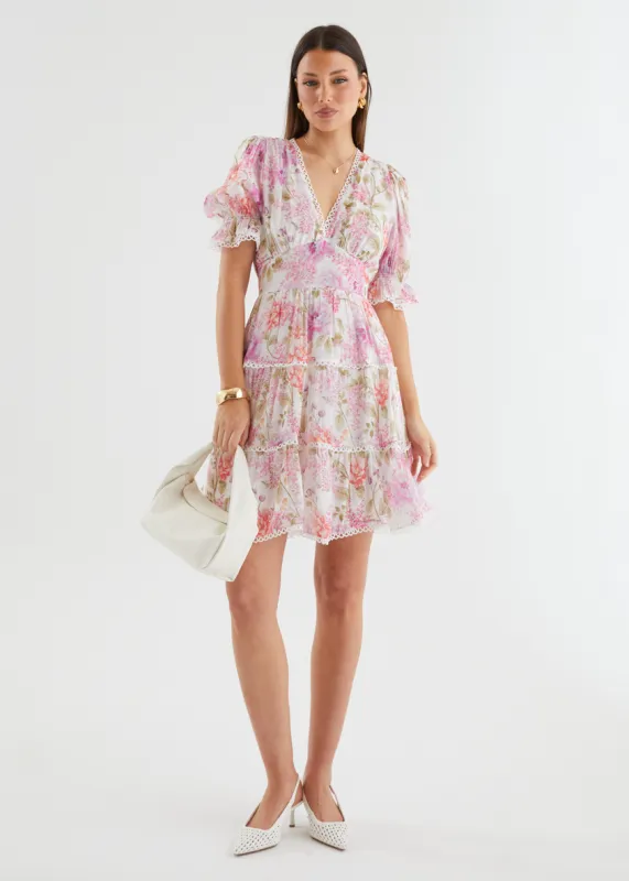 Eleanore Dress - Lilac Garden sold by Gingham & Heels