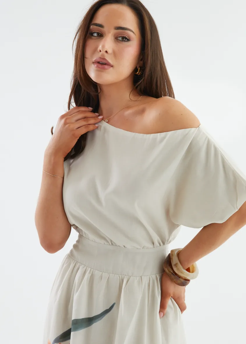 Rue Drop Shoulder Maxi Dress - Orange Lily sold by Gingham & Heels product image thumbnail 4