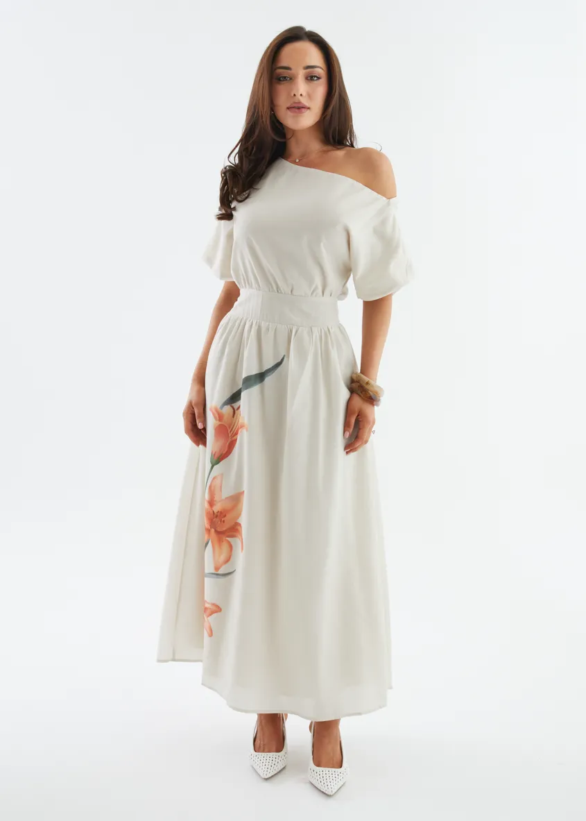 Rue Drop Shoulder Maxi Dress - Orange Lily sold by Gingham & Heels product image thumbnail 5