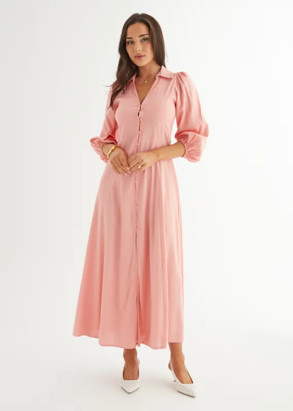 Marlon Maxi Dress - Coral sold by Gingham & Heels